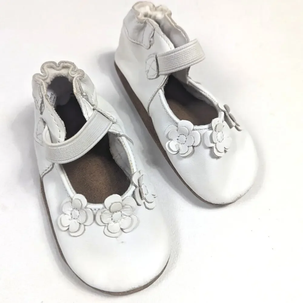 Robeez Baby Slip On Shoes Sz 12-18m (3) Bare Foot Leather